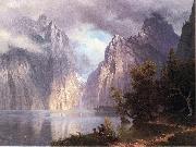 Albert Bierstadt Scene in the Sierra Nevada oil painting artist